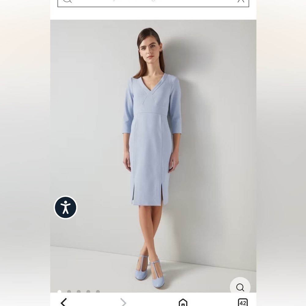 Sky Blue Crepe Dress with Lenzing™ Ecovero™ Viscose nwot